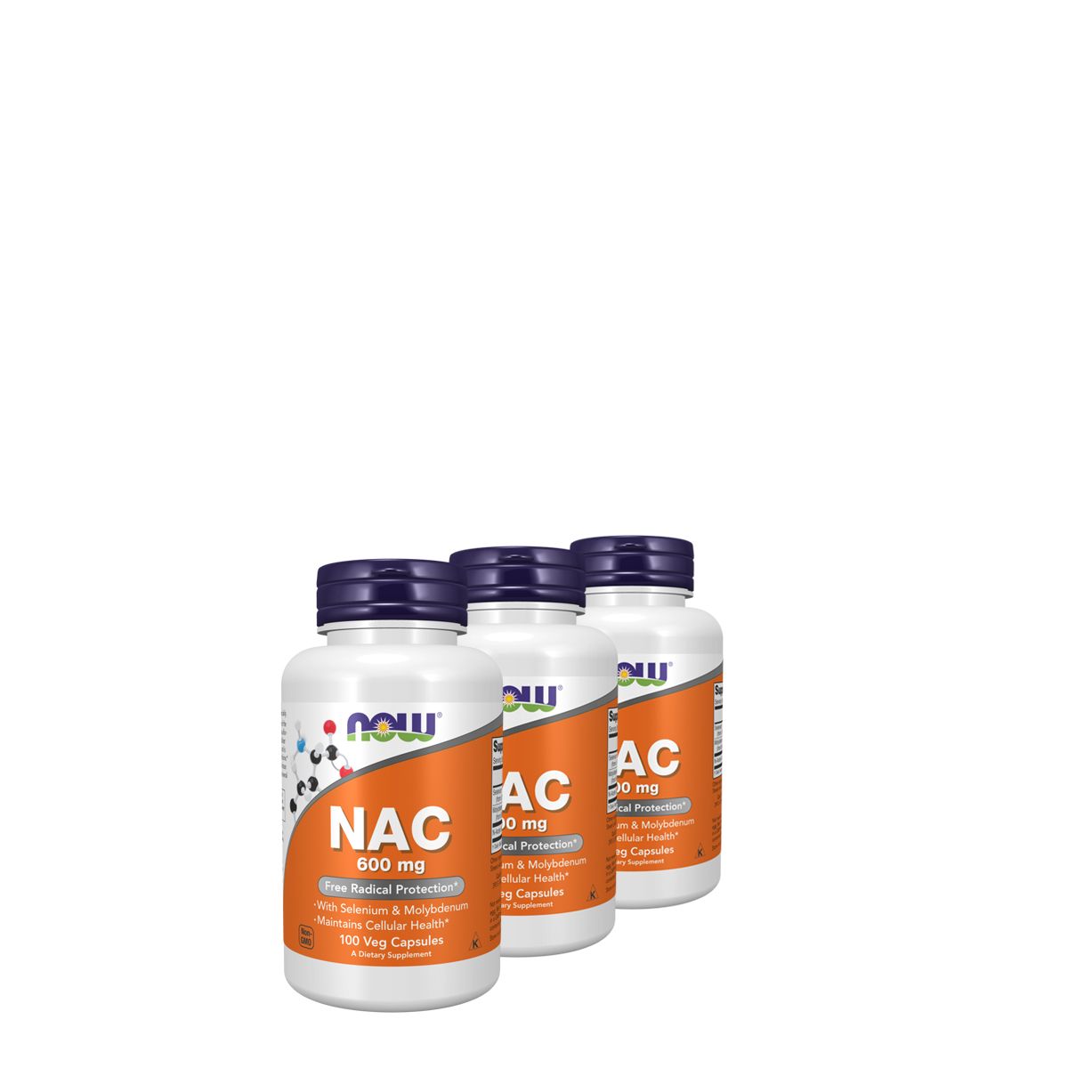 N-acetil-cisztein 600 mg, Now NAC with Selenium & Molybdenum, 3x100 kapszula