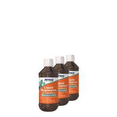 Folyékony magnézium ásványi anyagokkal, Now Liquid Magnesium, 3x237 ml