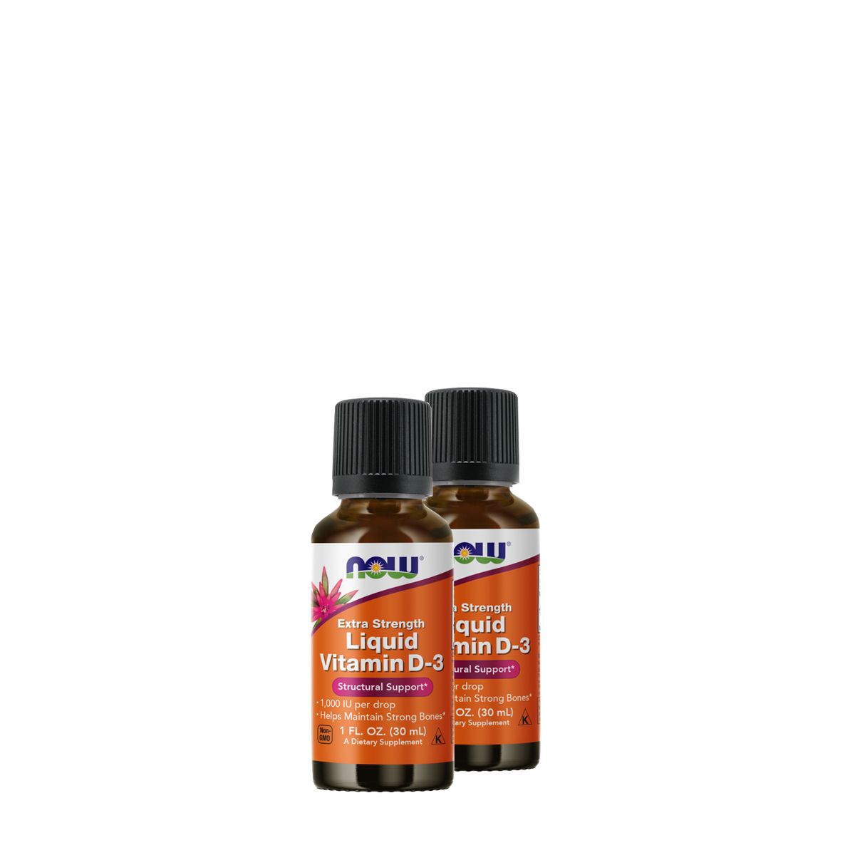 Extra dózisú folyékony D-vitamin, Now Extra Strength Liquid Vitamin D-3, 2x30 ml