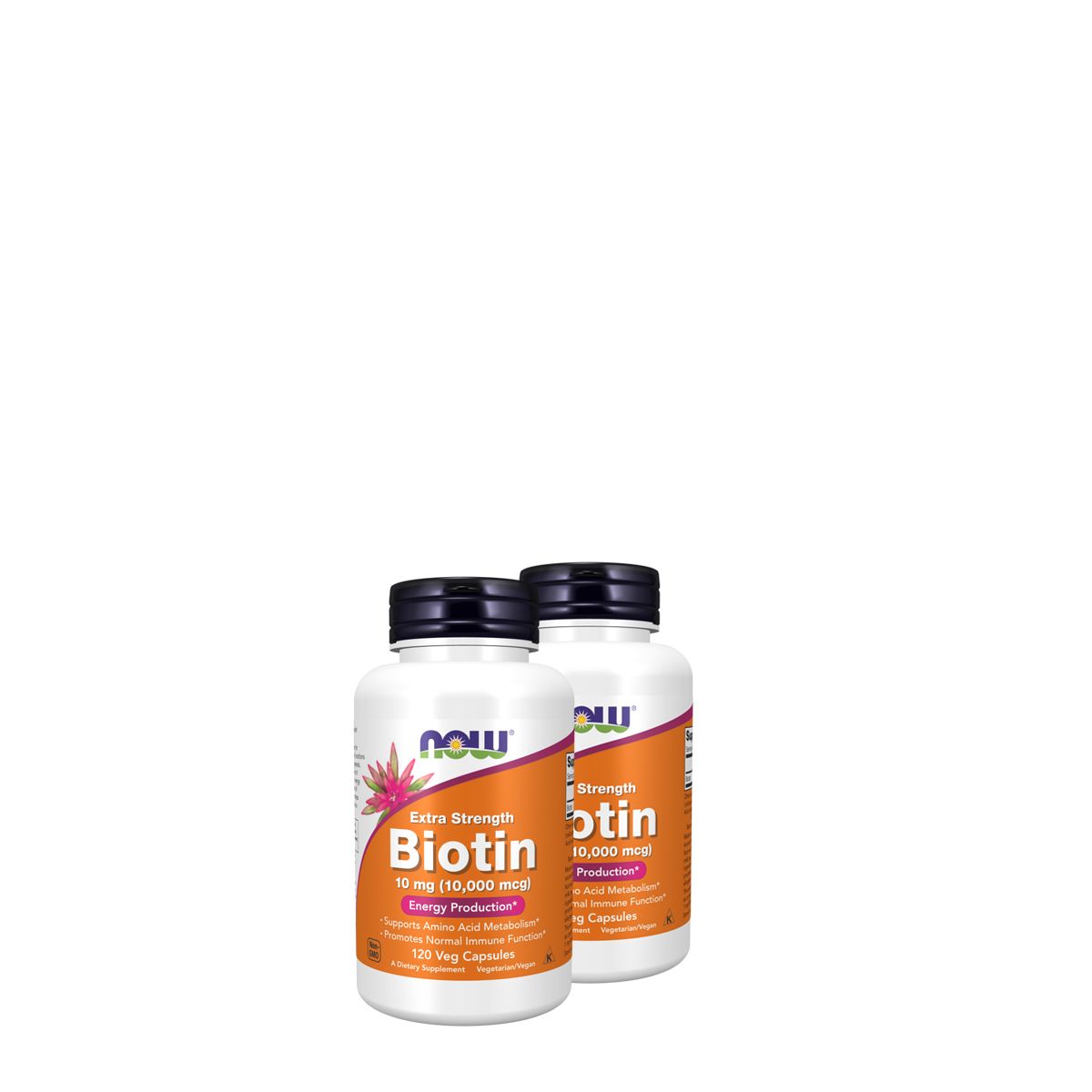 Biotin 10 000 mcg, Now Extra Strength Biotin, 2x120 kapszula