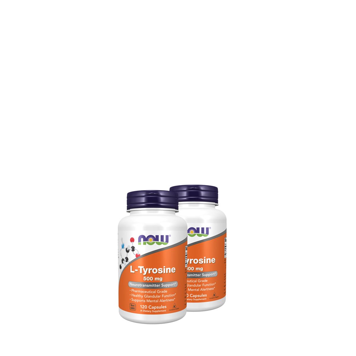 L-tirozin aminosav 500 mg, Now L-Tyrosine, 2x120 kapszula