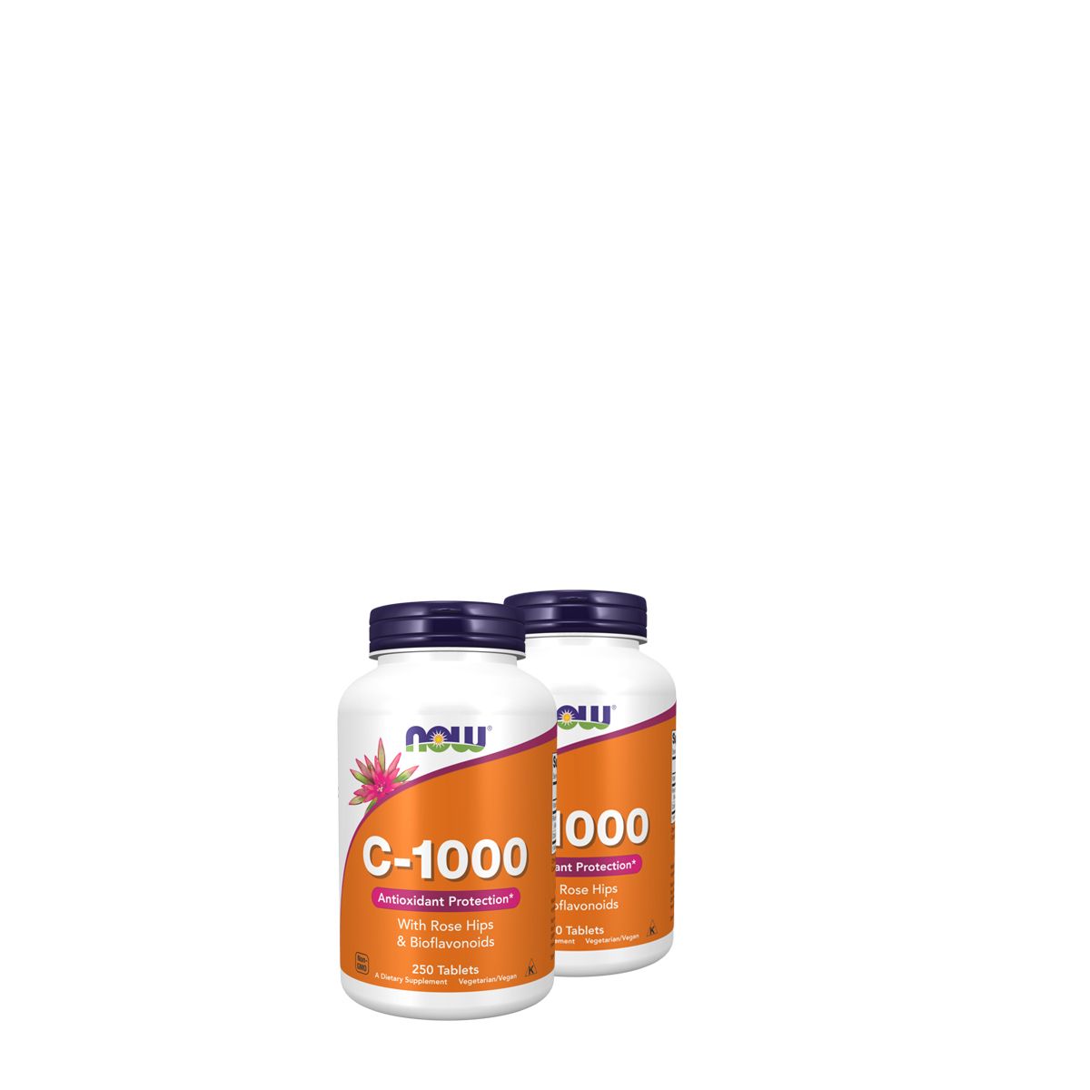C-vitamin 1000 mg csipkebogyóval és bioflavonoidokkal, Now C-1000, 2x250 tabletta