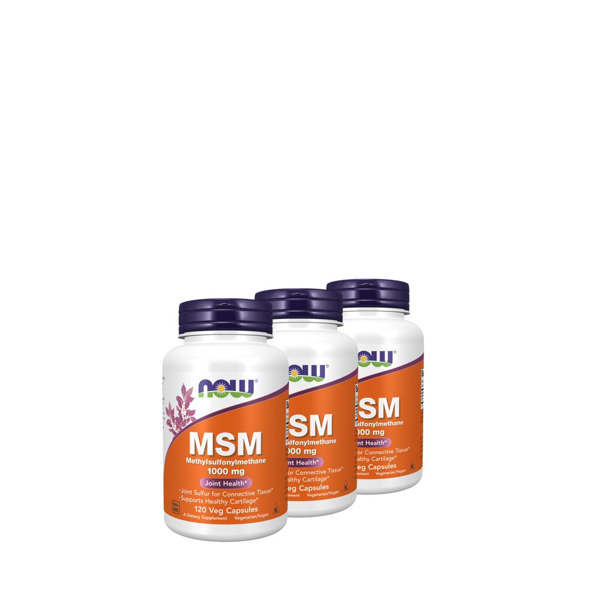 Ízületvédő MSM 1000 mg, Now MSM Methylsulfonylmethane, 3x120 kapszula
