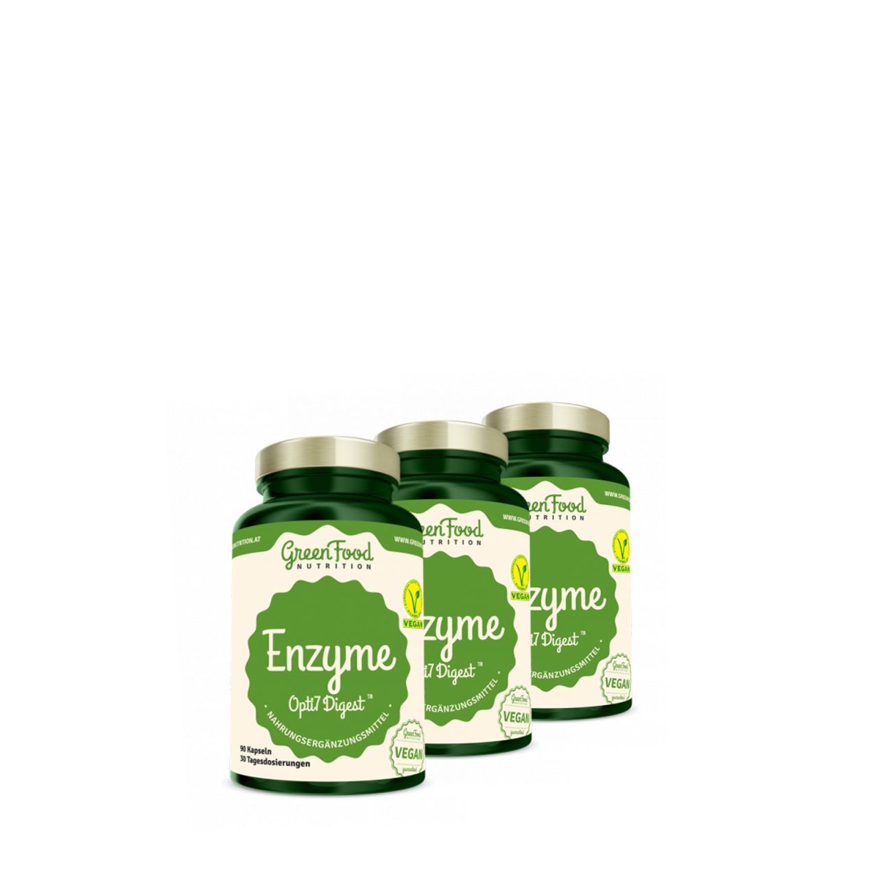 Emésztőenzim komplex, GreenFood Nutrition Opti7 Digest Super Enzymes, 3x90 kapszula