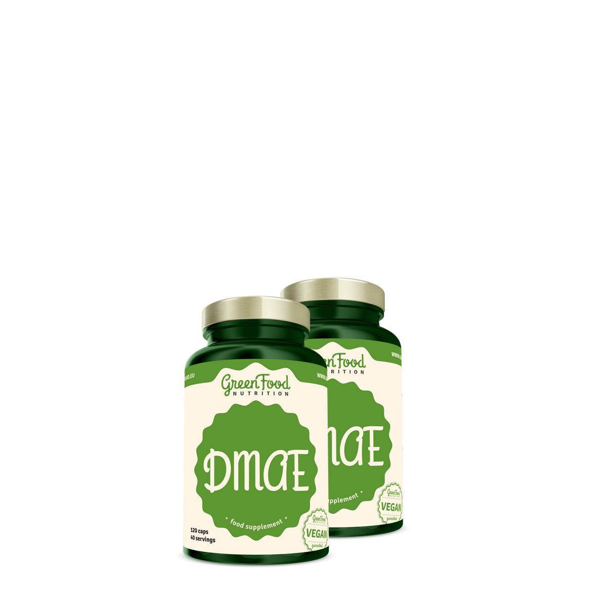 DMAE komplex kolinnal és ginkgoval, GreenFood Nutrition DMAE, 2x120 kapszula