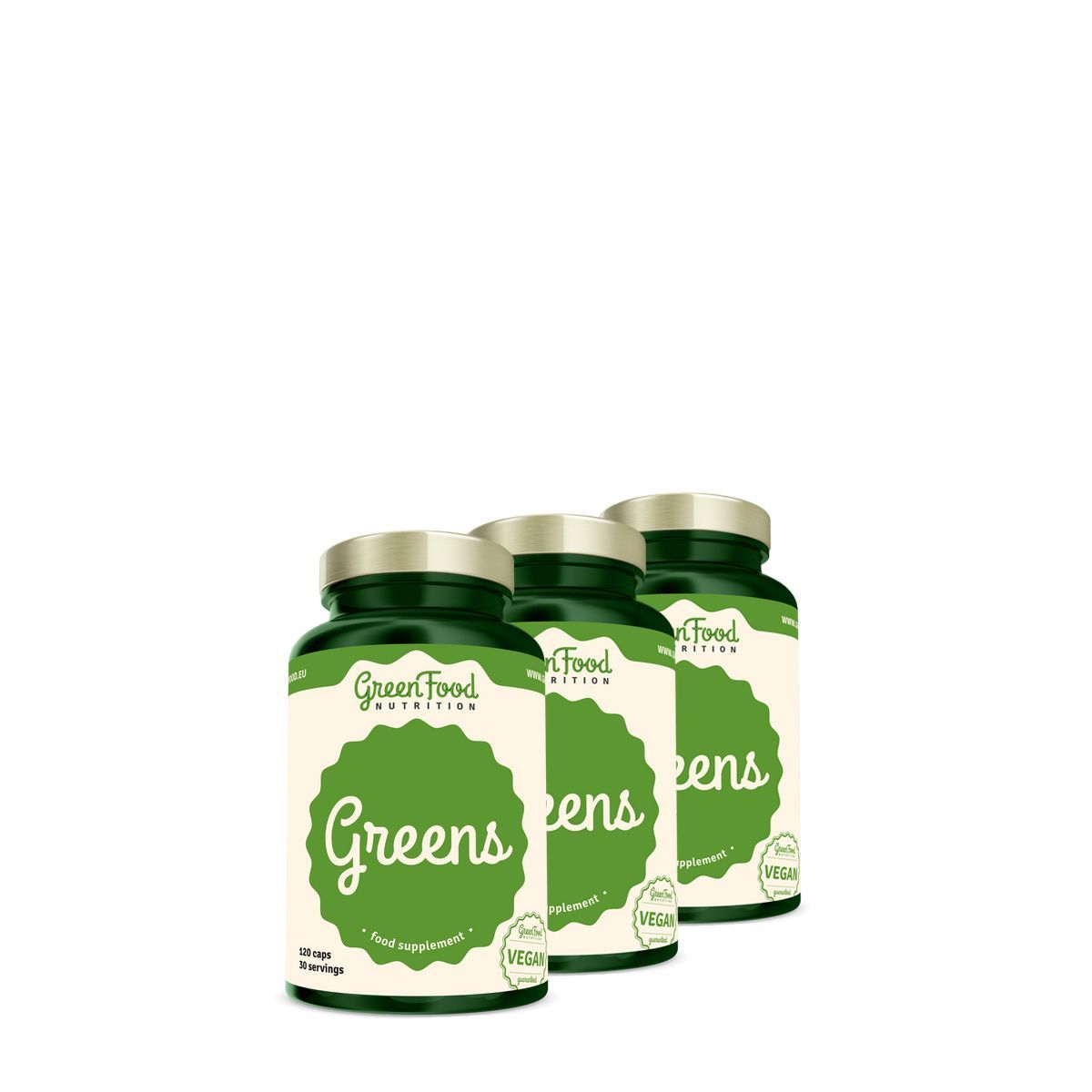Árpafű-klorella-spirulina komplex, GreenFood Nutrition Greens, 3x120 kapszula