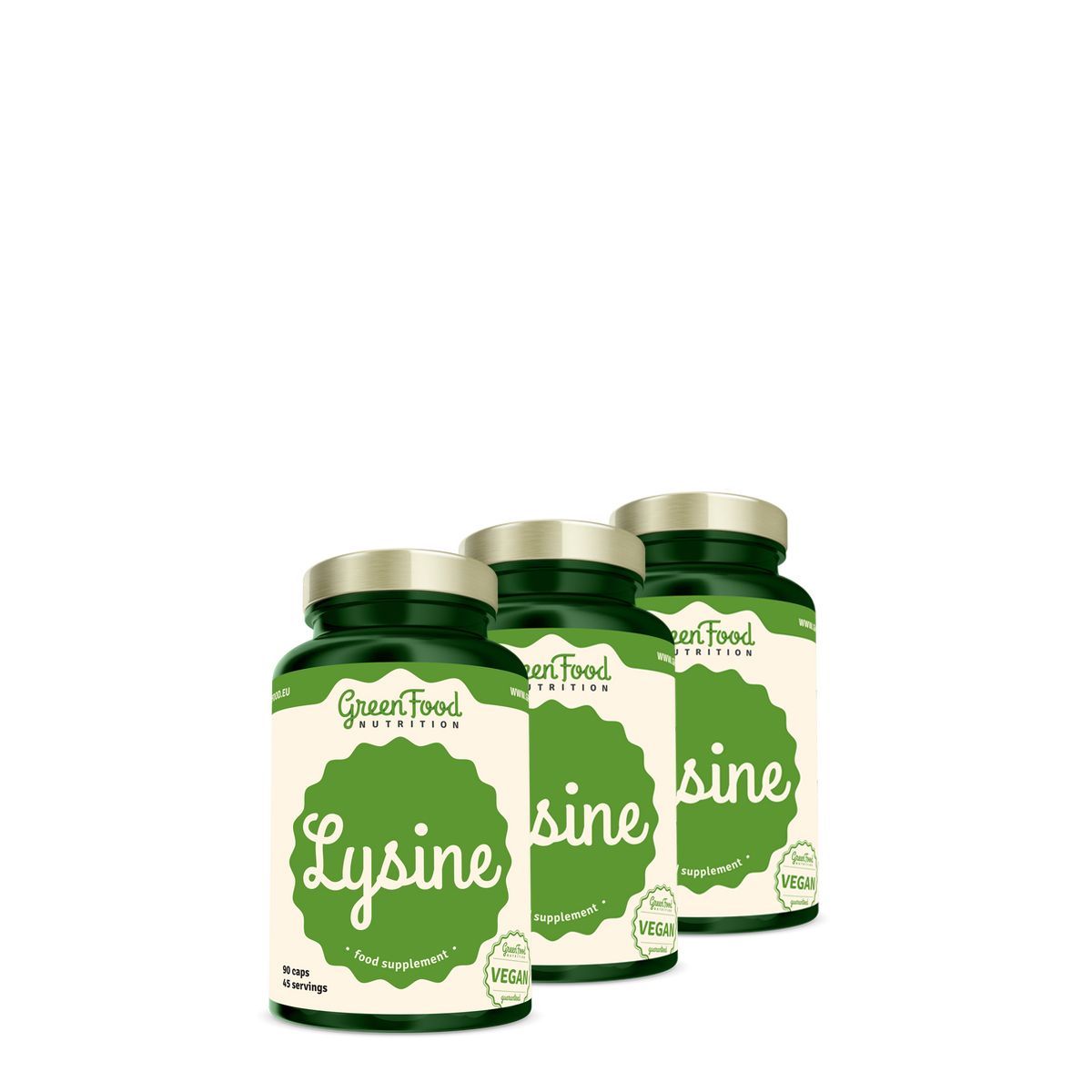 Lizin aminosav 930 mg, GreenFood Nutrition Lysine, 3x90 kapszula