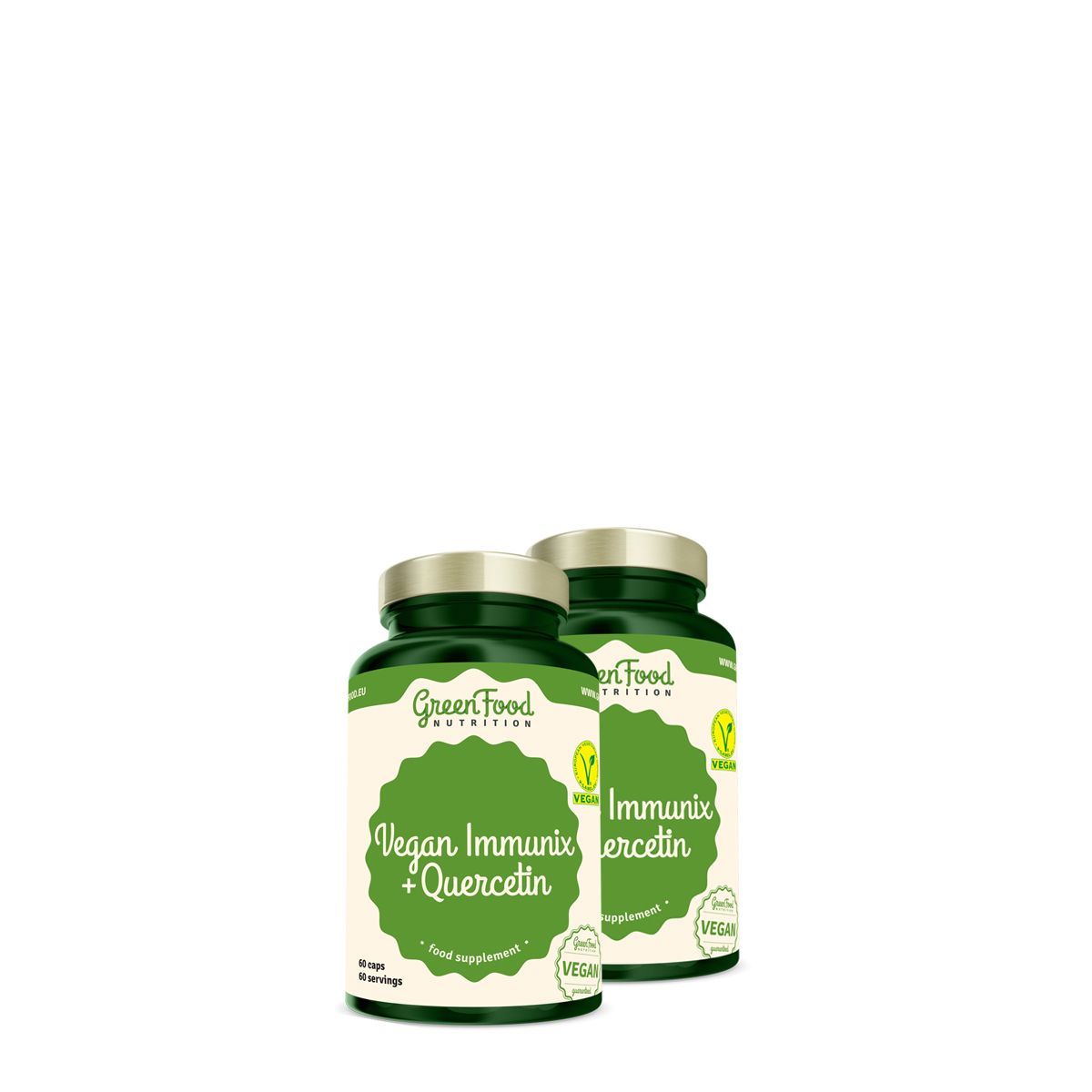 Vegán immunerősítő kvercetinnel, GreenFood Nutrition Vegan Immunix + Quercetin, 2x60 kapszula