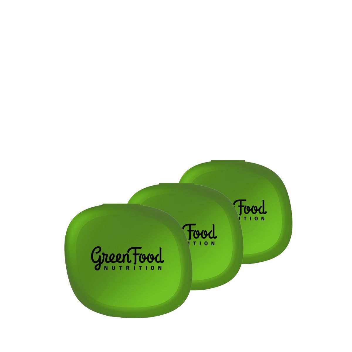 Zöld tablettatartó doboz, GreenFood Nutrition Green Pillbox, 3 darab
