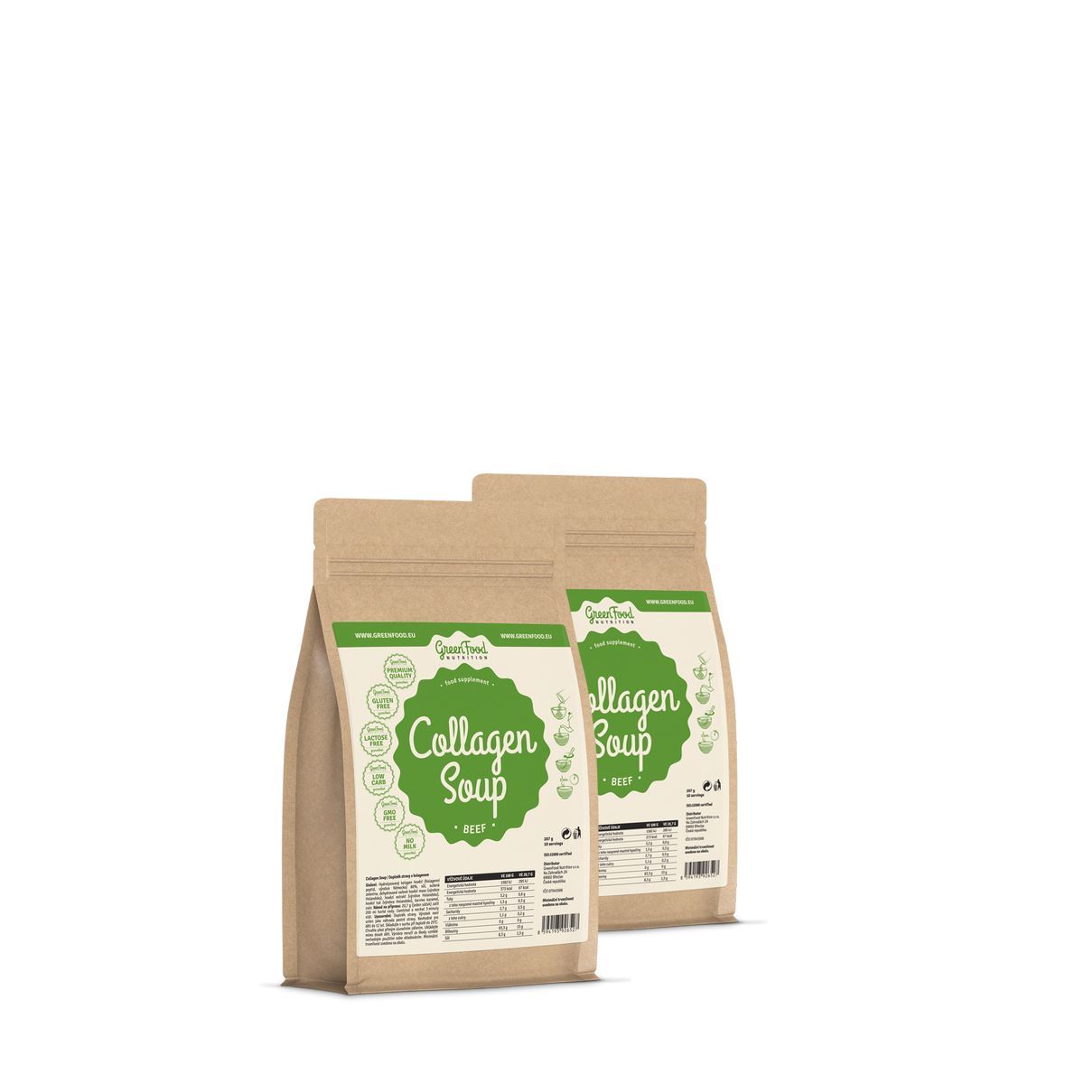 Kollagén levespor, GreenFood Nutrition Collagen Soup, 2x207 g