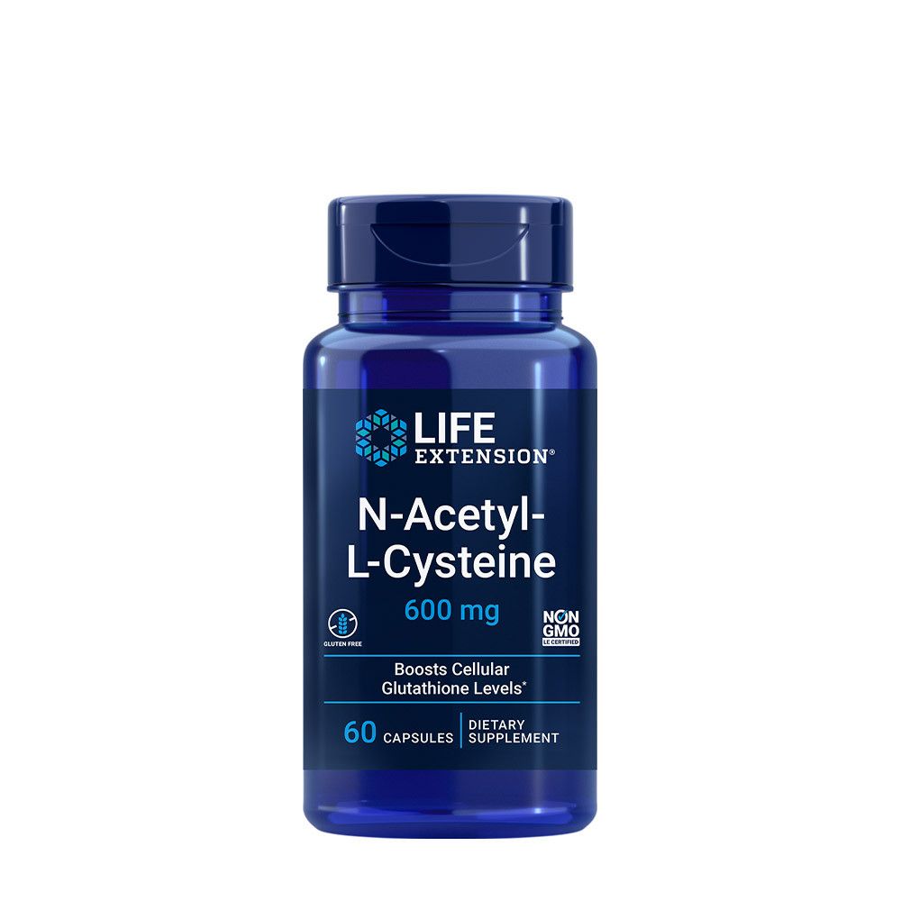 NAC 600 mg, Life Extension N-acetyl-L-cysteine, 60 kapszula