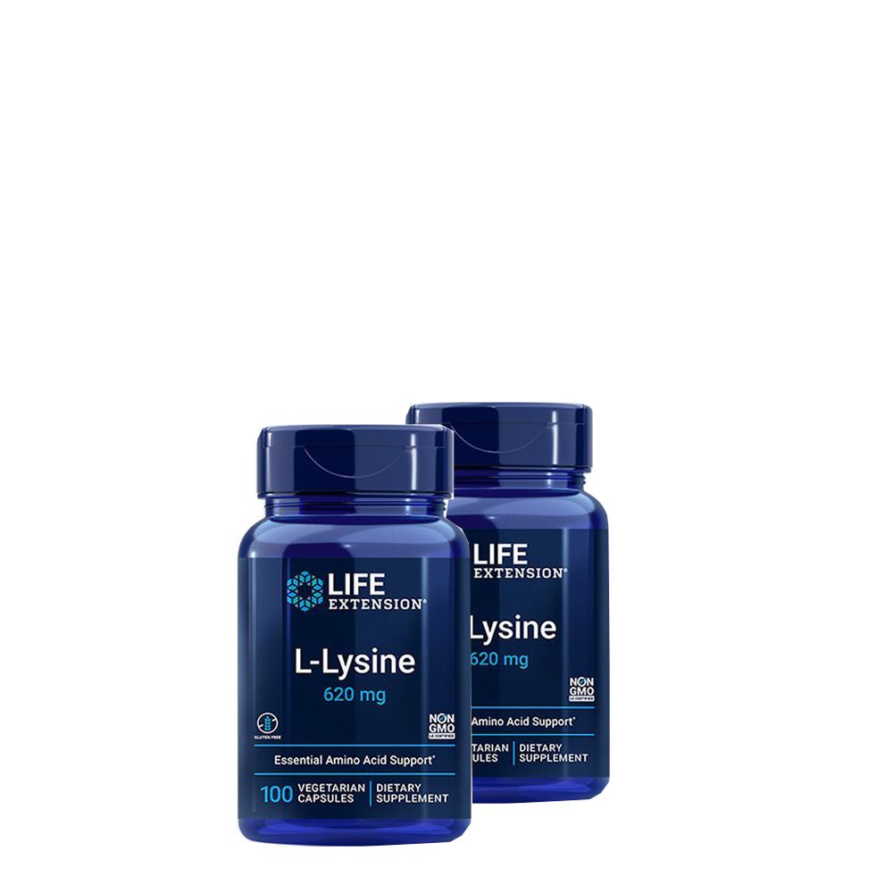 L-lizin aminosav 620 mg, Life Extension L-Lysine, 2x100 kapszula