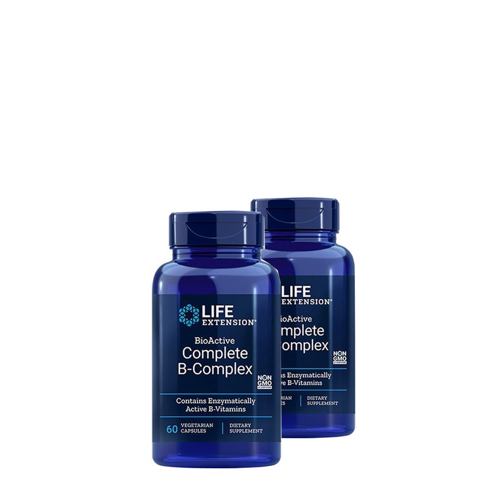 Enzimatikusan aktiv B-vitaminok, Life Extension Bioactive Complete B-Complex, 2x60 kapszula