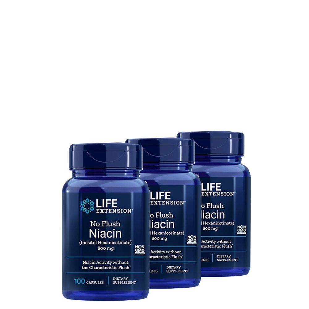 Bőrpír mentes niacin 800 mg, Life Extension No Flush Niacin, 3x100 kapszula