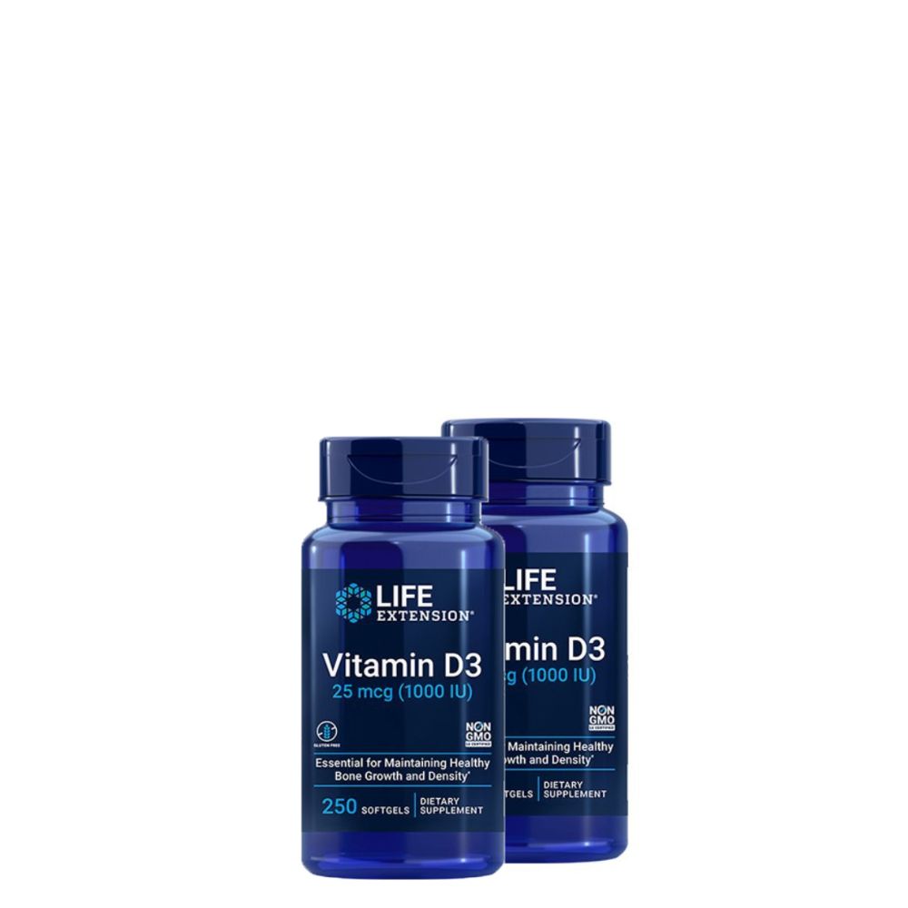 D-vitamin 1000 IU, Life Extension Vitamin D3, 2x250 gélkapszula