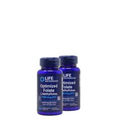 Metabolikusan aktív l-metilfolát 1700 mcg, Life Extension Optimized Folate, 2x100 tabletta