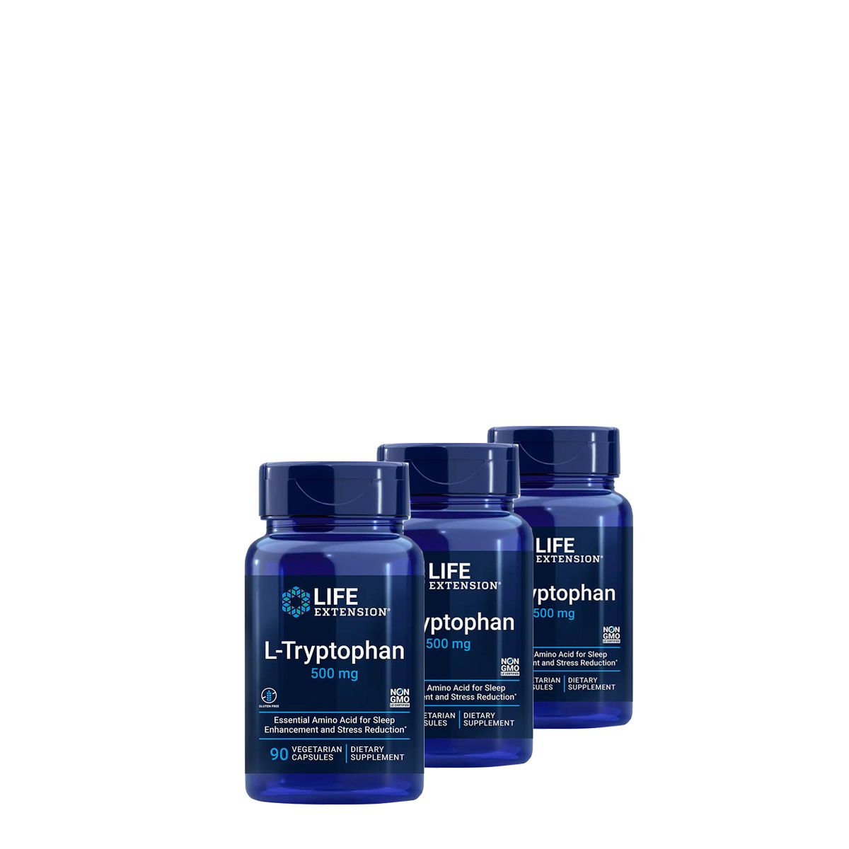 L-triptofán aminosav 500 mg, Life Extension L-Tryptophan, 3x90 kapszula