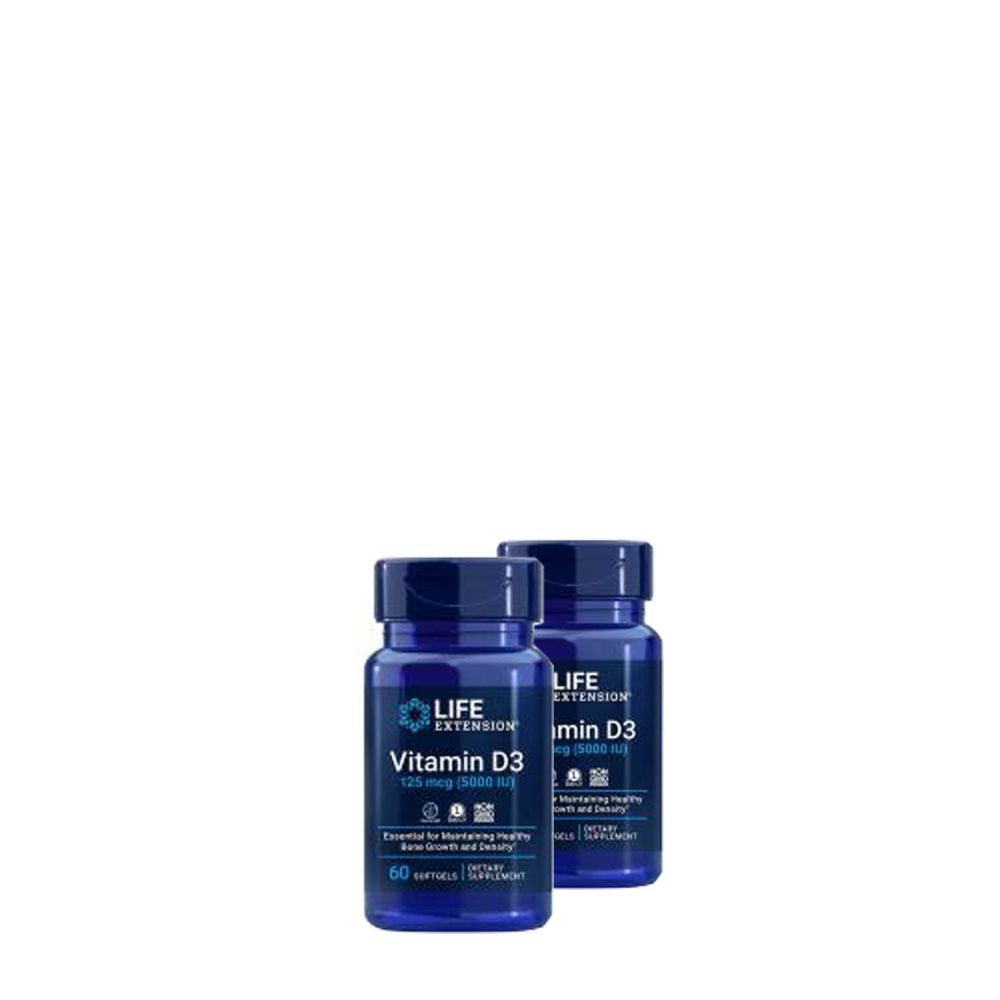 D-vitamin 5000 IU, Life Extension Vitamin D3 125 mcg, 2x60 kapszula
