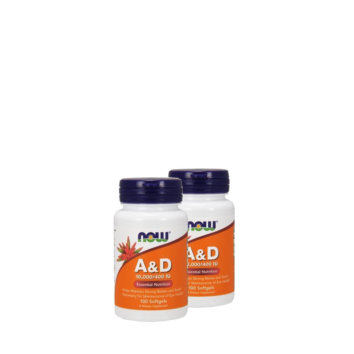 A & D vitamin 10 000/400 IU, Now Vitamin A&D, 2x100 kapszula