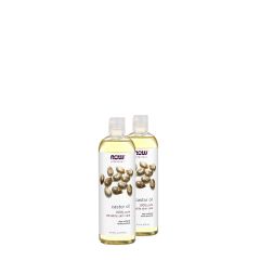 Bőr- és hajpuhító ricinusolaj, Now 100% Pure Castor Oil, 2x437 ml