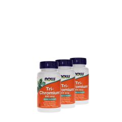 Tri-króm fahéjjal, 500 mcg, Now Tri-Chromium with Cinnamon, 3x90 kapszula