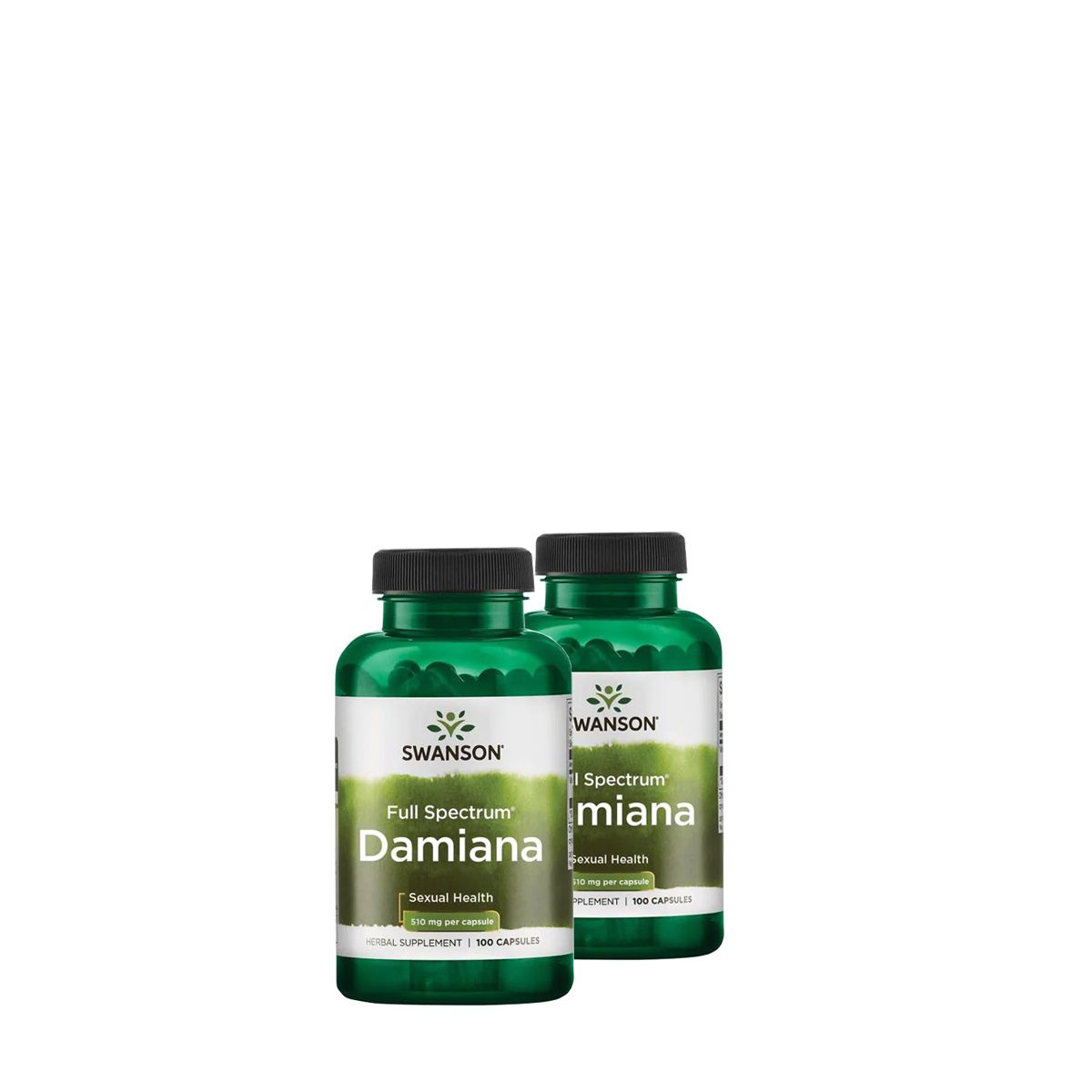 Damiana gyógynövényi afrodiziákum 510 mg, Swanson Full Spectrum Damiana, 2x100 kapszula