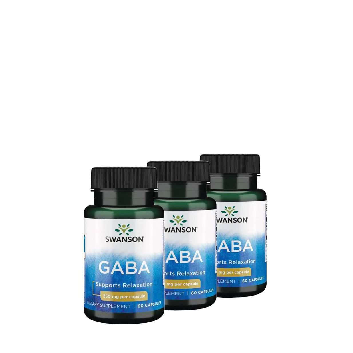 GABA gamma-amino-vajsav 250 mg, Swanson GABA, 3x60 kapszula