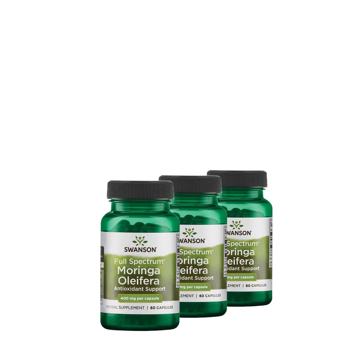 Lóretekfa levél 400 mg, Swanson Full Spectrum Moringa Oleifera, 3x60 kapszula