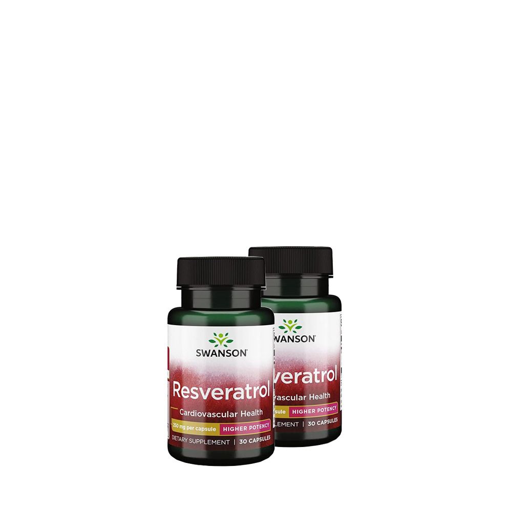 Rezveratrol 250 mg, Swanson Resveratrol, 2x30 kapszula