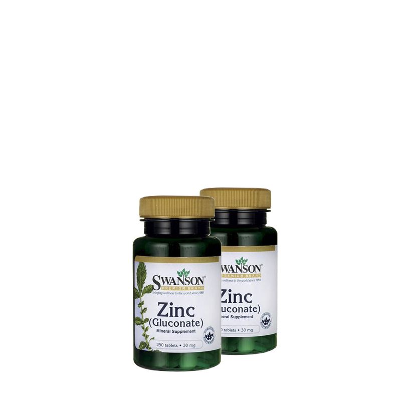 Cink glükonát 30 mg, Swanson Zinc Gluconate, 2x250 tabletta