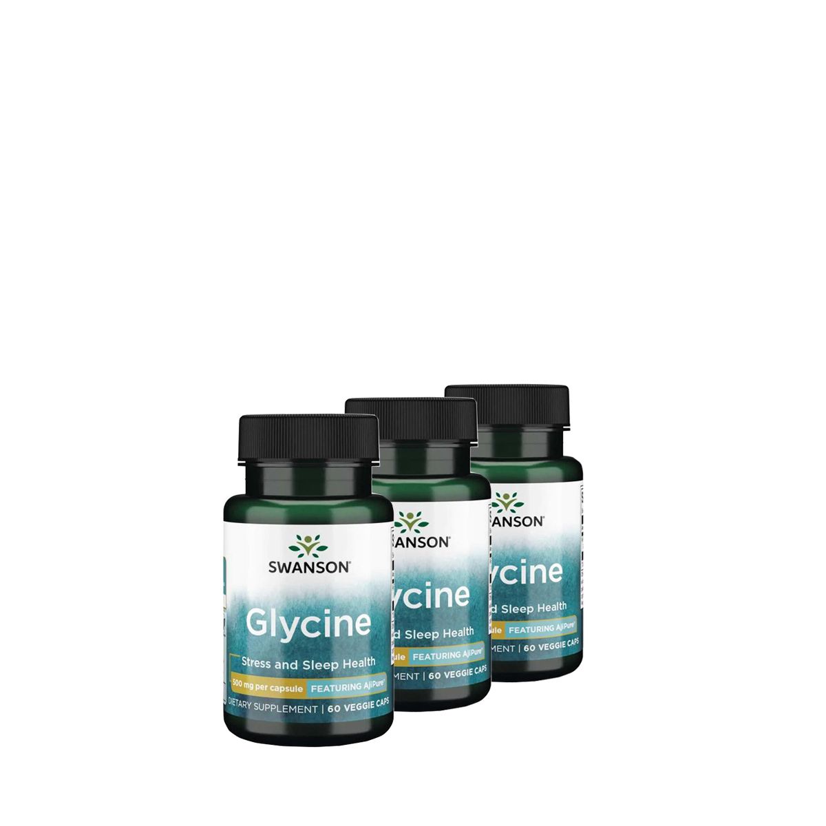 Glicin aminosav 500 mg, Swanson Glycine, 3x60 kapszula