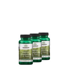 Valeriana, kamilla és komló nyugtató komplex, Swanson Valerian Chamomile & Hops, 3x60 kapszula