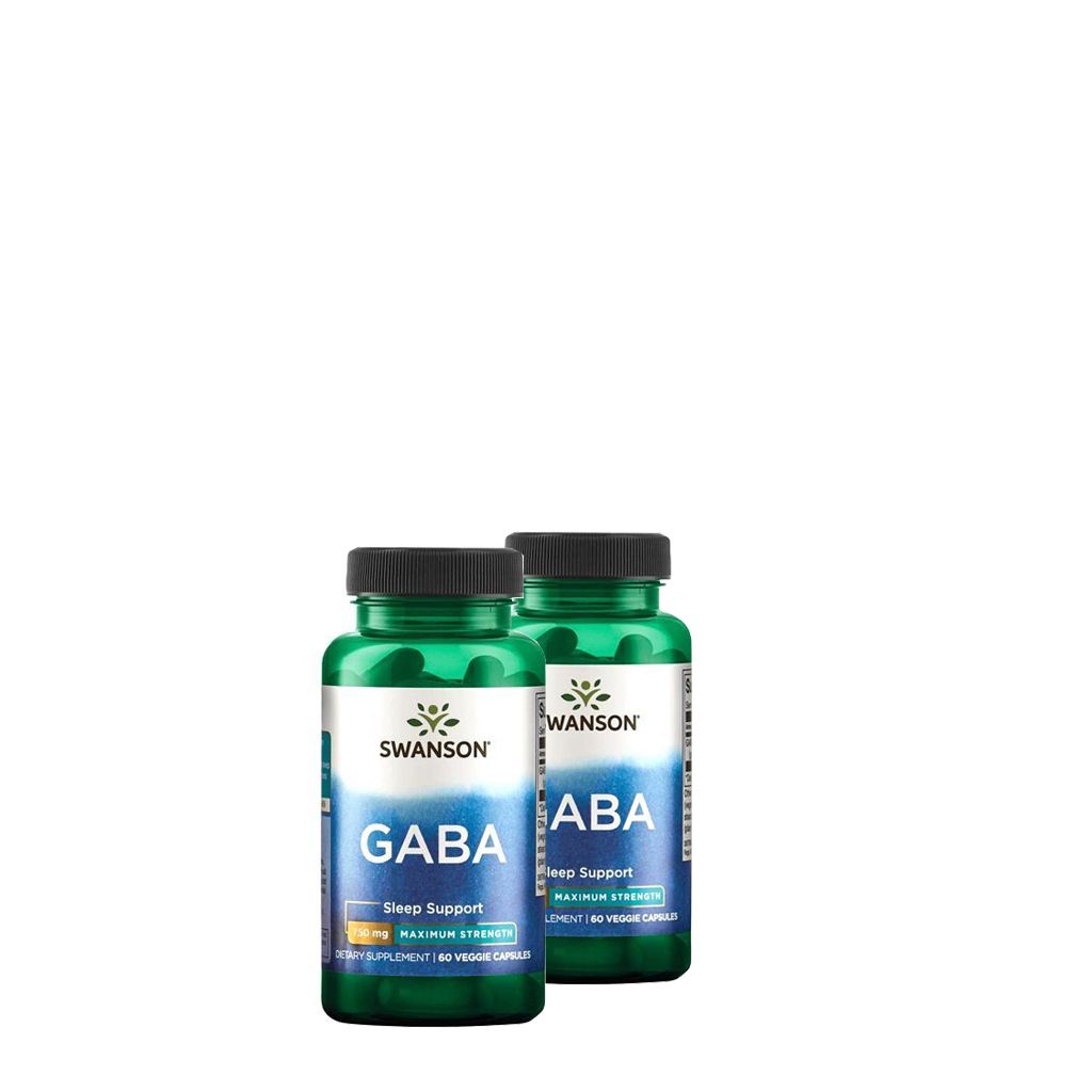 GABA gamma-amino-vajsav 750 mg, Swanson GABA, 2x60 kapszula