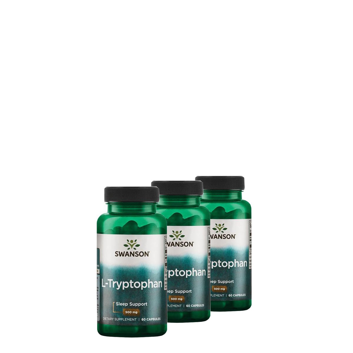 L-triptofán aminosav 500 mg, Swanson L-Tryptophan, 3x60 kapszula
