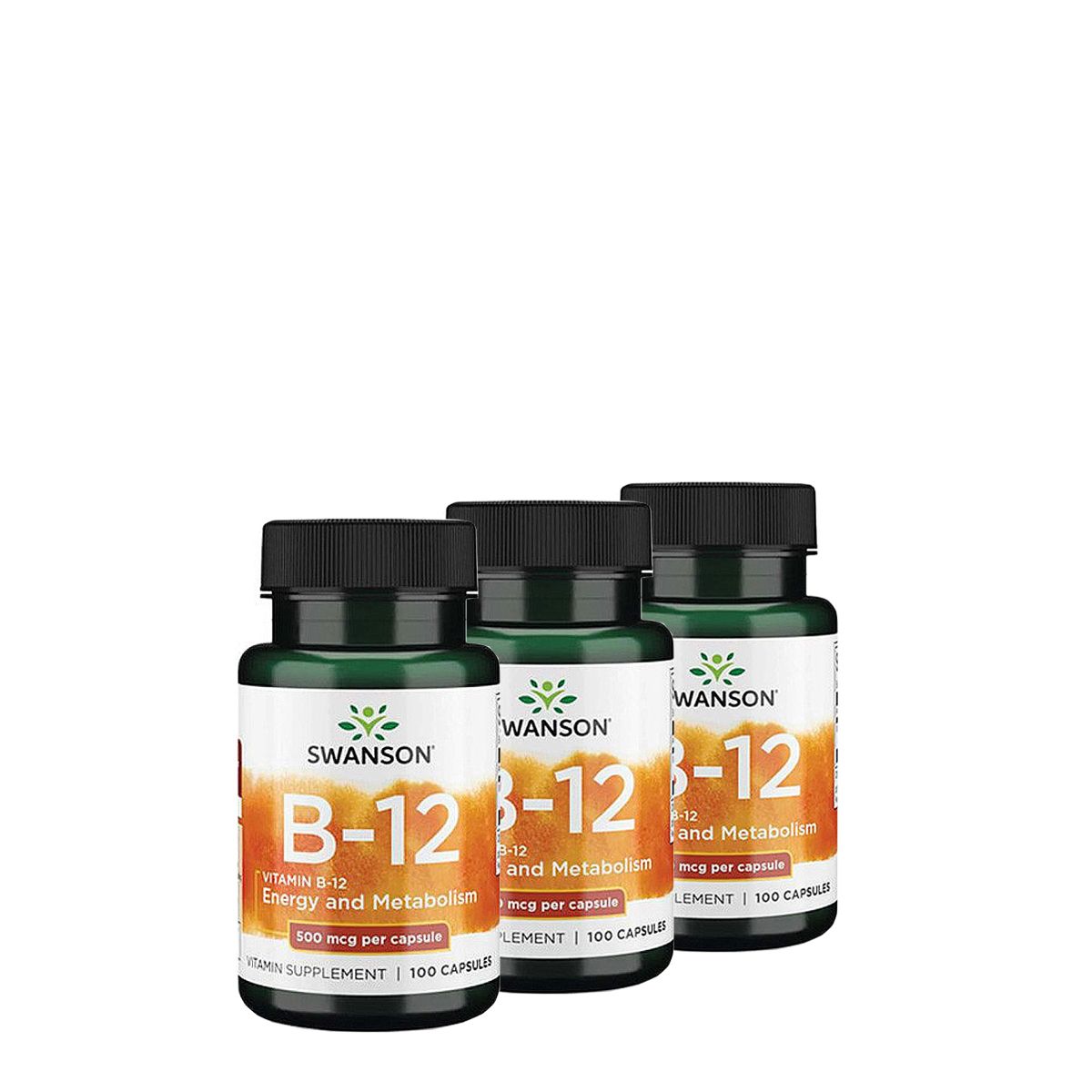 B-12 vitamin 500 mcg, Swanson Vitamin B-12, 3x100 kapszula