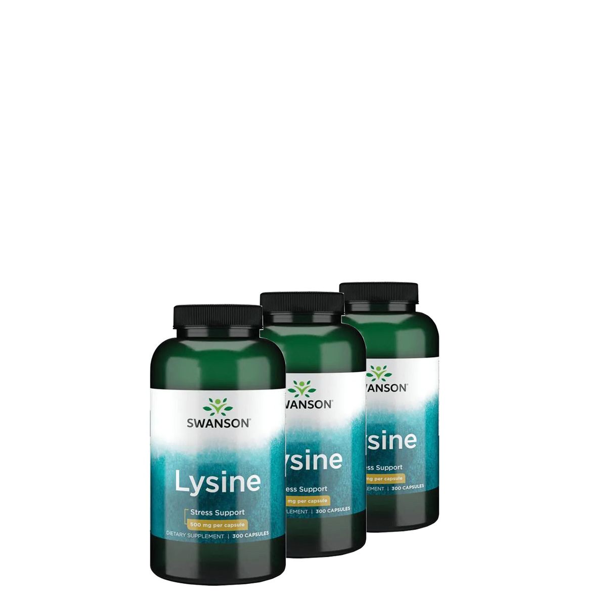 L-lizin aminosav 500 mg, Swanson Free-Form L-Lysine, 3x300 kapszula