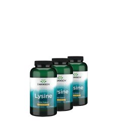 L-lizin aminosav 500 mg, Swanson Free-Form L-Lysine, 3x300 kapszula