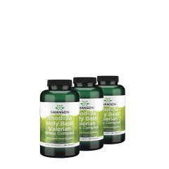 Stressz komplex, Swanson Rhodiola Holy Basil & Valeriana Stress Complex, 3x180 kapszula