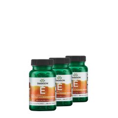 Természetes E-vitamin 400 IU, Swanson Natural Vitamin E, 3x100 gélkapszula