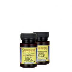 Természetes K2 100 mcg, Swanson Vitamin K2 Menaquinone-7, 2x30 gélkapszula