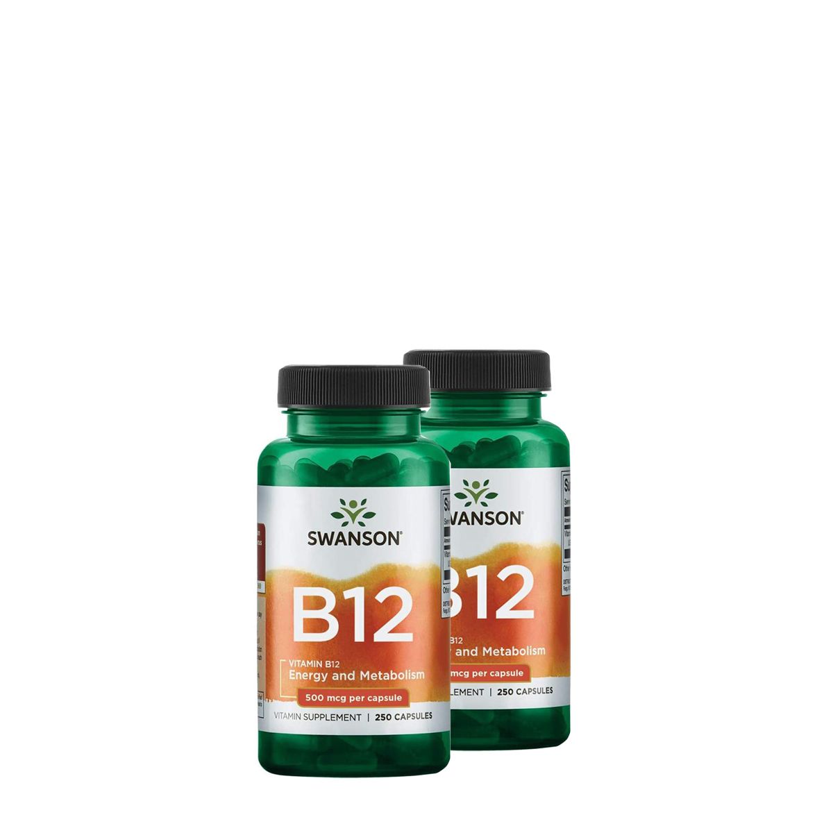 B-12 vitamin 500 mcg, Swanson Vitamin B-12, 2x250 kapszula