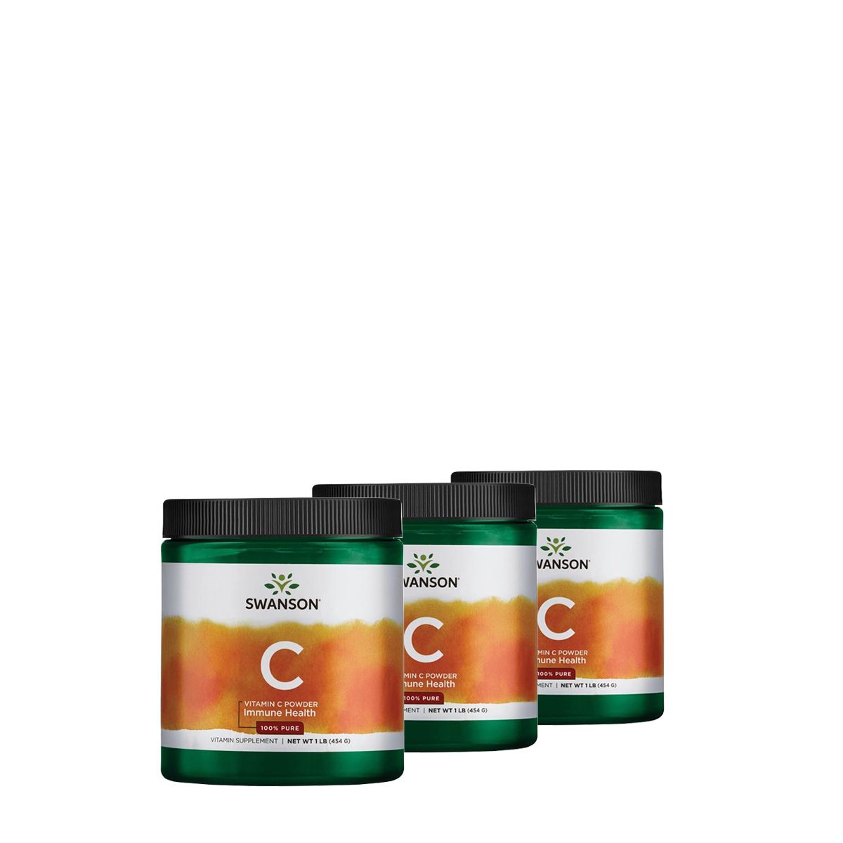 C-vitamin por, Swanson 100% Pure Vitamin C Powder, 3x454 g