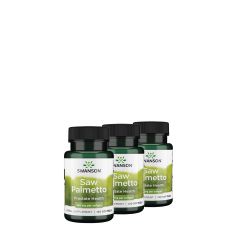 Fűrészpálma standardizált kivonat 160 mg, Swanson Saw Palmetto Extract Palmetto Pure, 3x120 kapszula
