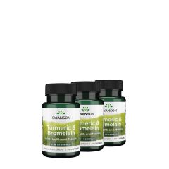 Kurkuma és bromelain, Swanson Full Spectrum Turmeric & Bromelain, 3x60 kapszula