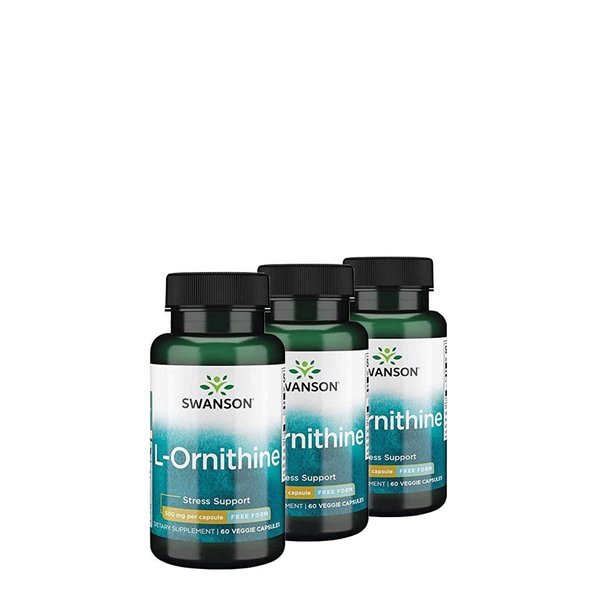 L-ornitin aminosav 500 mg, Swanson L-Ornithine, 3x60 kapszula
