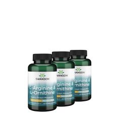 Arginin és ornitin, Swanson AjiPure L-Arginine & L-Ornithine, 3x90 kapszula