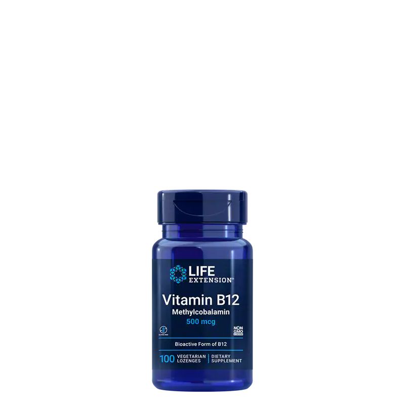 Metilkobalamin 500 mcg, Life Extension Vitamin B12 Methylcobalamin, 100 tabletta - EXP. 2024.07.