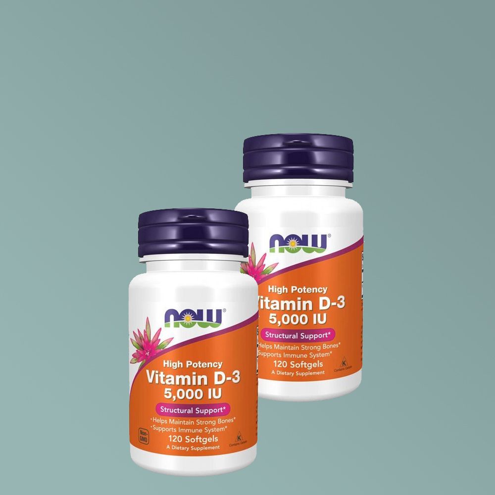 D-vitamin 5000 IU, Now Vitamin D-3, 2x 120 kapszula