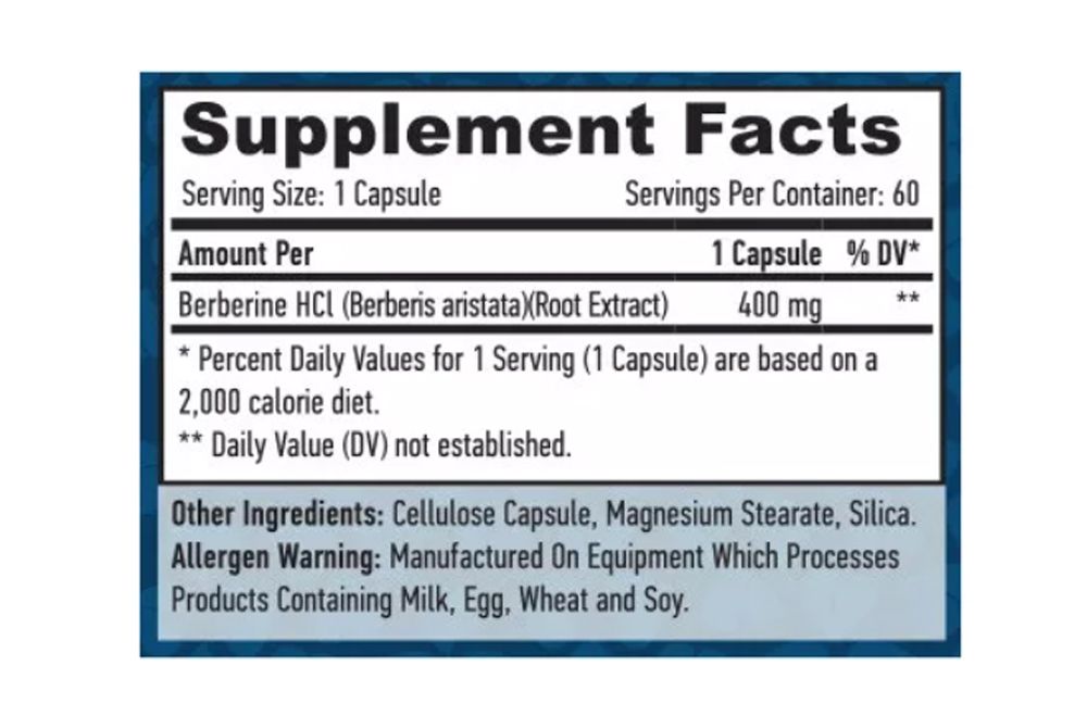 Berberin HCL 400mg, Haya Labs Berberine HCL, 60 kapszula