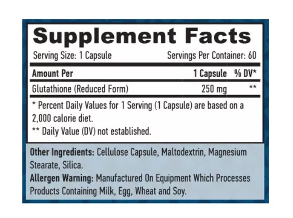 Glutation 250 mg, Haya Labs  Glutathione, 60 kapszula